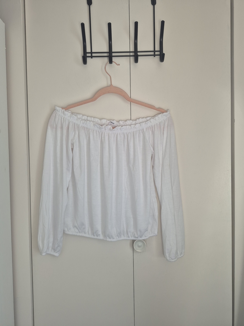 Ardene White Off-the-Shoulder Long Sleeve Top